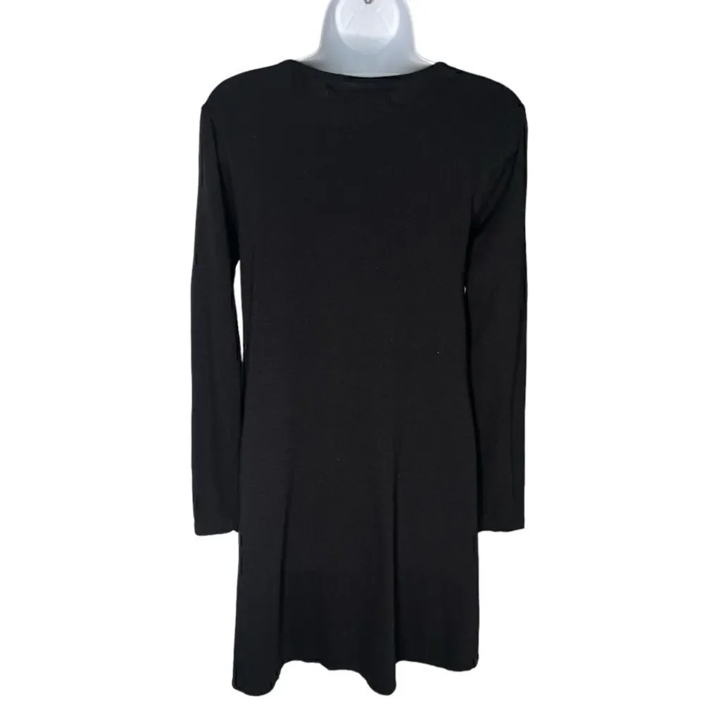 DESIGUAL  Girls Black Pink Embellished Long Sleeve 100% Cotton Dress Size 13/14